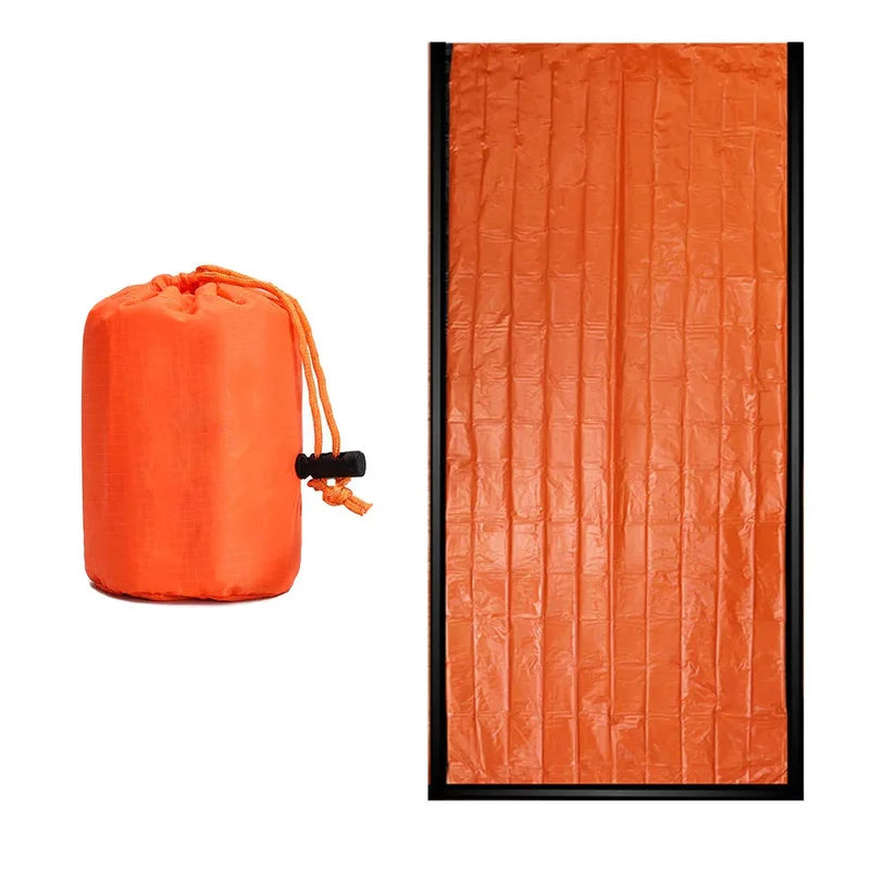 Outdoor Survival Sleeping Bag Orange PE Envelop Camping Hiking Sleeping Bags Aluminum Film Emergency Sleeping Bag 210*90cm