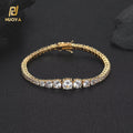 New Style Iced Out Jewelry Bling Diamond Tennis Chain Gold Silver Round Cubic Zirconia Tennis Chain Bracelet for Girls Gift