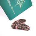 Huiying Popular Souvenir Rhodonite jasper Gua Sha Scraping Massage Tool Heart Guastone