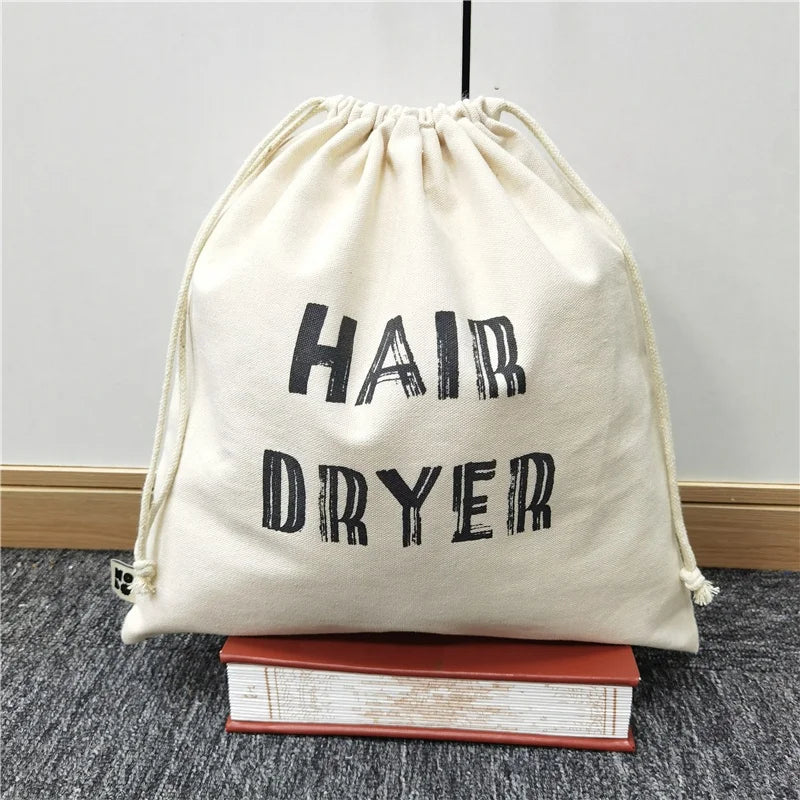Recyclable Cotton Bags With Woven Label Drawstring Pouch Custom Logo Cotton Pouch Bag With Logo Pouch Large Cotton Bag 30 X 40
