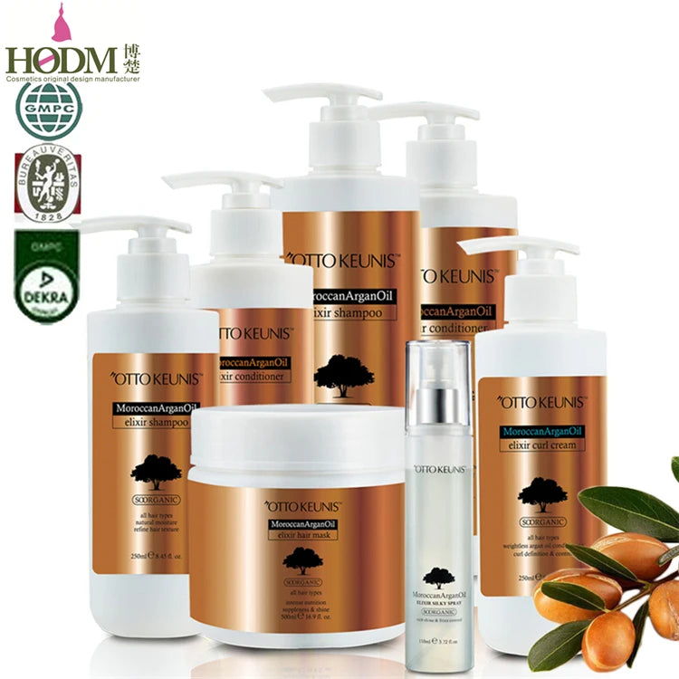 Private Label 100% Nourishing Refreshing Pure Argan Oil Cream Shampoo and Conditioner Hair Care Kit MegaBDM