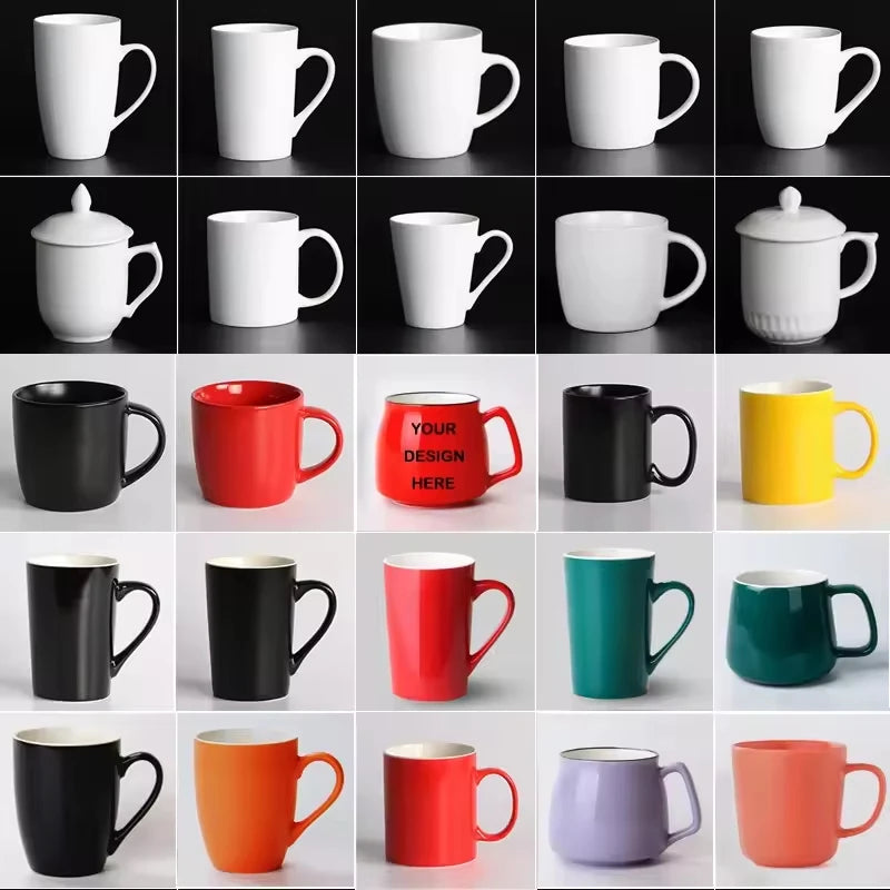 Factory Manufacturer 11 Oz Porcelain White Customised Custom Logo Printed Christmas Sublimation Blank Ceramic Cup Coffee Mugs