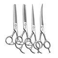 Professional Pet Scissors Straight Cut Curved Scissors Thinning Dog Hair Artifact Self-cutting Hairdressing Scissors Set