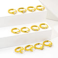 JUSNOVA 18k PVD Gold Plated Stainless Steel Hoop Earrings Waterproof Non-tarnish CZ Star Sun Geometric Jewelry Wholesale