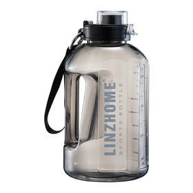Half Gallon Gym Water Bottle Large Capacity Outdoor Round Jug Reusable Motivational Sports Bottle with Rope