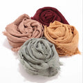 New Scarves Cotton and Linen Solider Color 190*80cm Long Scarfs for Women Stylish Muslim Hijab Malaysia Headband Wholesale MegaBDM