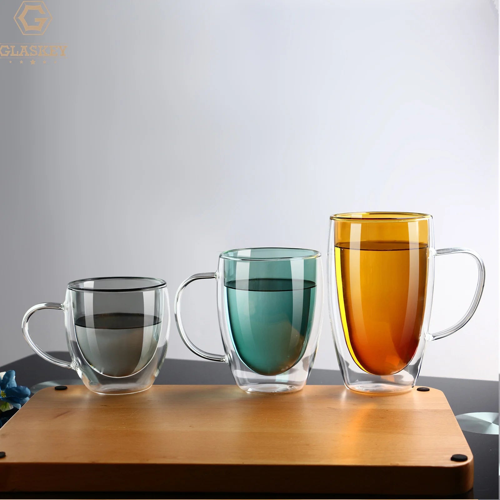 250ml/350ml Transparent Glass Coffee/Milk Mug with Handle High Borosilicate Glass Double Wall Glasses