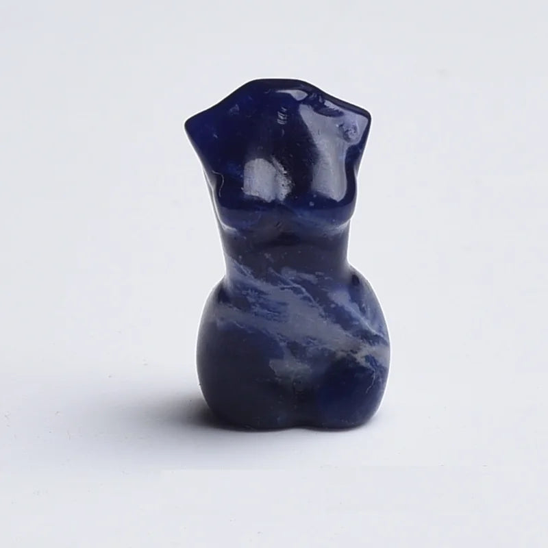 DIY Wholesale Natural Sodalite Women-shaped Crystal Goddess Statue for Decoration