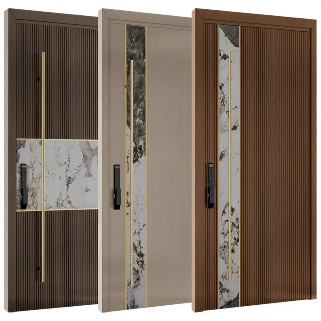 Factory Supply Villa Project Luxury Modern External Front Doors with Frame Engineered Oak External Doors Oak Wood Doors Exterior