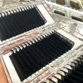 Private Label Individual Eyelash Extension Supplies 0.03 0.05 Dark Matte Cashmere Lash Trays Matte Black Cashmere Lash Extension