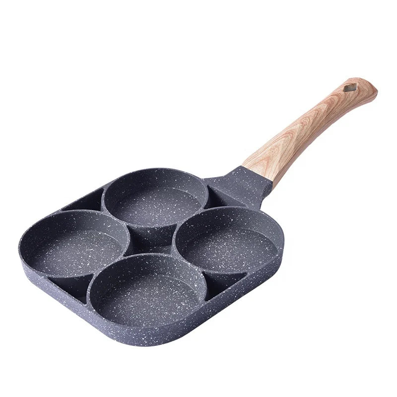 24cm Thickened Non-Stick Maifan Stone Frying Pan with Glass Cover for Eggs Pancakes Steak & Breakfast Cooking