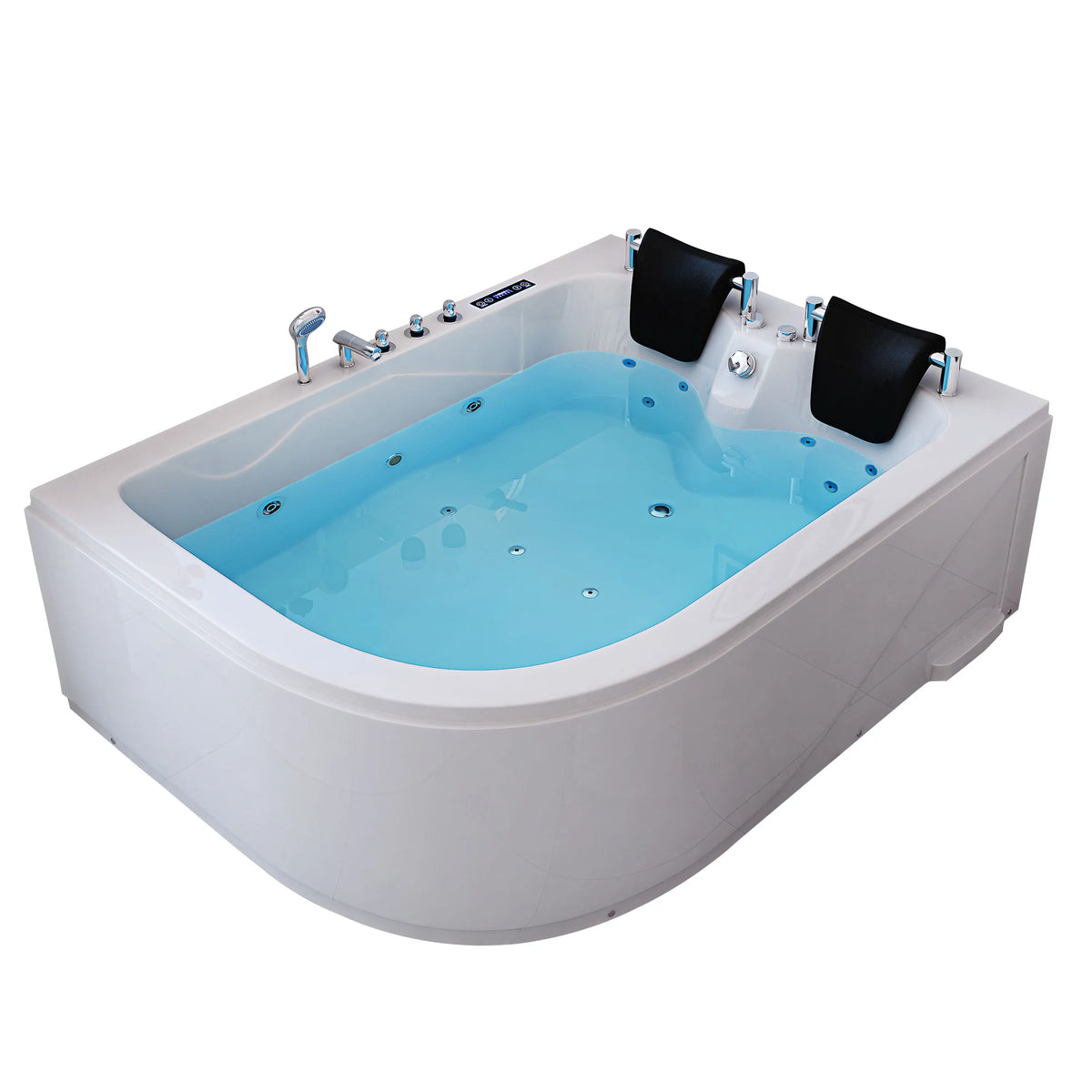 White Luxury Design SPA Massage Bathtub Acrylic Bathtub Two Person Conner BATH TUB with Faucet and 2pillows MegaBDM