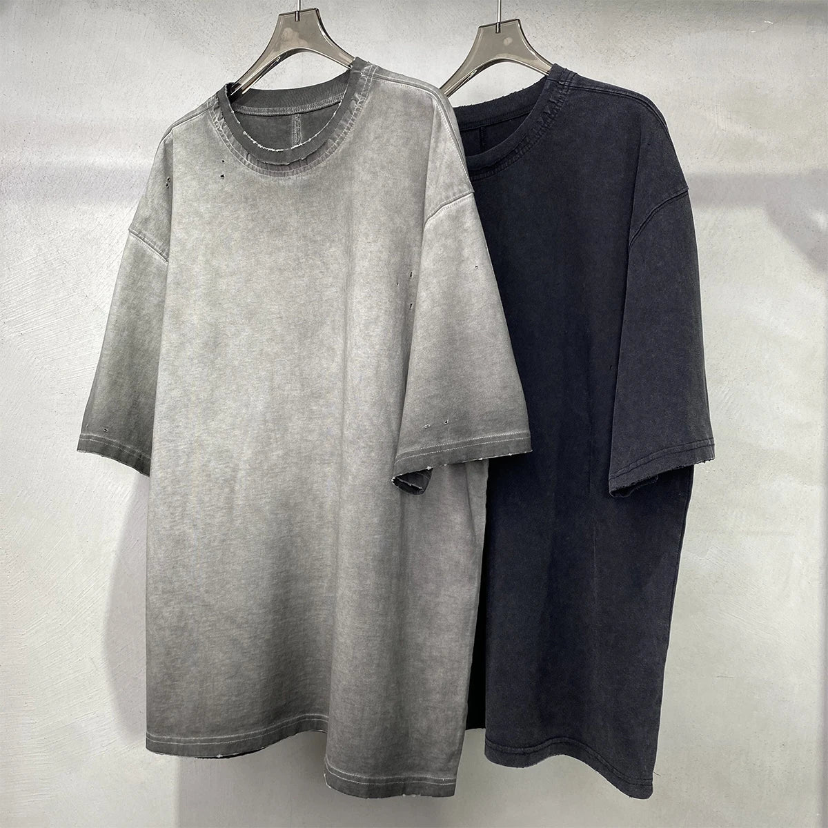 Wholesale Acid Washed Heavy Weight Blank Tee T Shirt Oversized Wash Heavyweight Cotton T-shirt Oversize Vintage Tshirt for Men