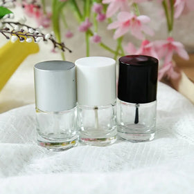 8ml 10ml Short Transparent Glass Brush Bottle Empty Nail Gel Bottle With Brush Cap Quick Drying Glue Bottle