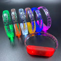 LED Glow Plastic Bracelets Sound Activated Flashing Chinese New Year Music Control Neon 6.5cm Diameter