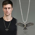Vintage Men Hip Hop Punk Style Stainless Steel Titanium Steel Punk Rock Wings Eagle Pendant Vintage Necklace for Men