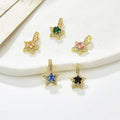 CZ8642 Wholesale  Dainty Mini 18k Gold Plated CZ Micro Pave Star Charm Pendant for Jewelry Making