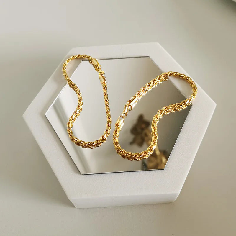925 Sterling Silver Bracelet Rope Chain Bracelet for Women Hip-hop Jewelry