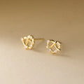 Fashion Earrings Jewelry 925 Sterling Silver Earrings Hollow Heart Diamond Gold Plated Stud Earrings for Women Valentine's Day