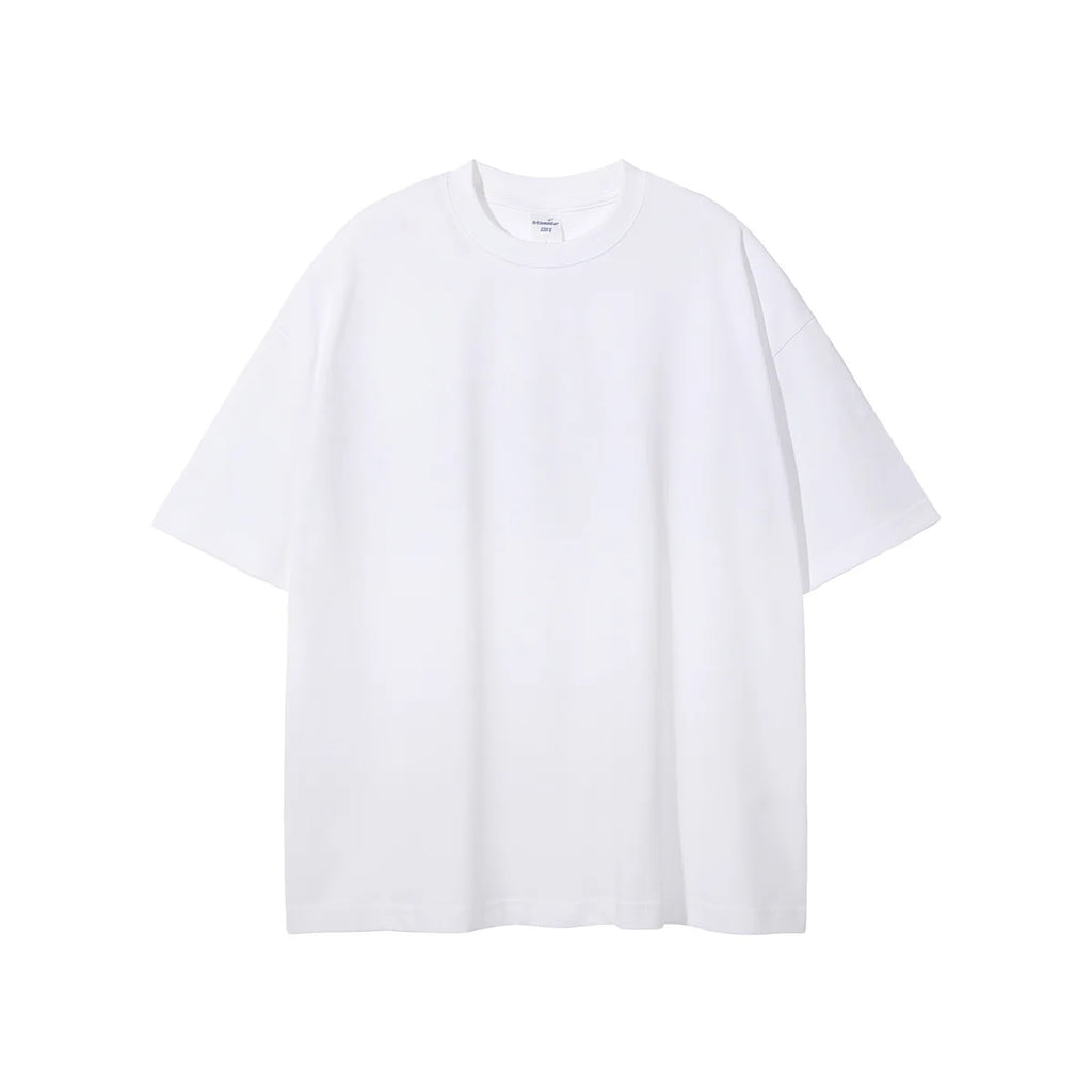 100% Cotton 230g Men's Casual Style T-Shirt Loose Fit Solid Pattern Silk Screen Printing 230g Jersey Fabric Blank T-Shirt