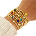Go2boho  Gold Plated Beaded Stretch Handmade Jewelry Elegant Women Luxury 18K Gold Filled Plated Beads Bracelets for Festival