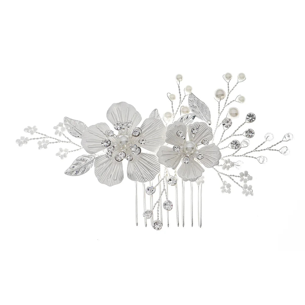 Delicate White Handmade Floral Bridal Hairclip Wholesale Headpieces Suppliers Hair Comb for Wedding