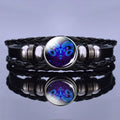 SC Hot Sale Multilayer Weave Leather Pendant Bracelet Fashion Black Couple Bracelet Retro 12 Zodiac Bracelet for Women Men