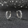 For LZE22 Wholesale Trendy Premium Cubic Zirconia S925 Sterling Silver Rhodium Plated Hoop Earrings for Men Women