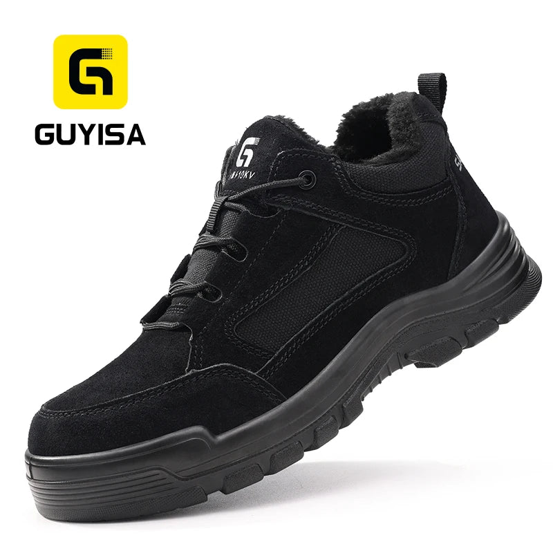 GUYISA Faux Suede Upper  and Canvas  Safety Boots Anti-smash Anti-puncture Insulation 10KV Safety Boots for Men