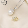 P306 9-11mm DIY Natural  Freshwater Pearl Charm Pendant Necklace Chain Accessory 925 Sterling Silver Jewelry for Women