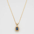 Vintage Luxury Fancy Pure 925 Sterling Silver Clavicle Chain Blue Gemstone Zircon Pendant Necklace for Women Jewelry