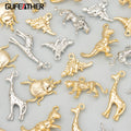 High Quality MD53 18K Gold Rhodium Plated Copper Charms Nickel Free Jewelry Accessories DIY Animal Pendants 6pcs/Lot