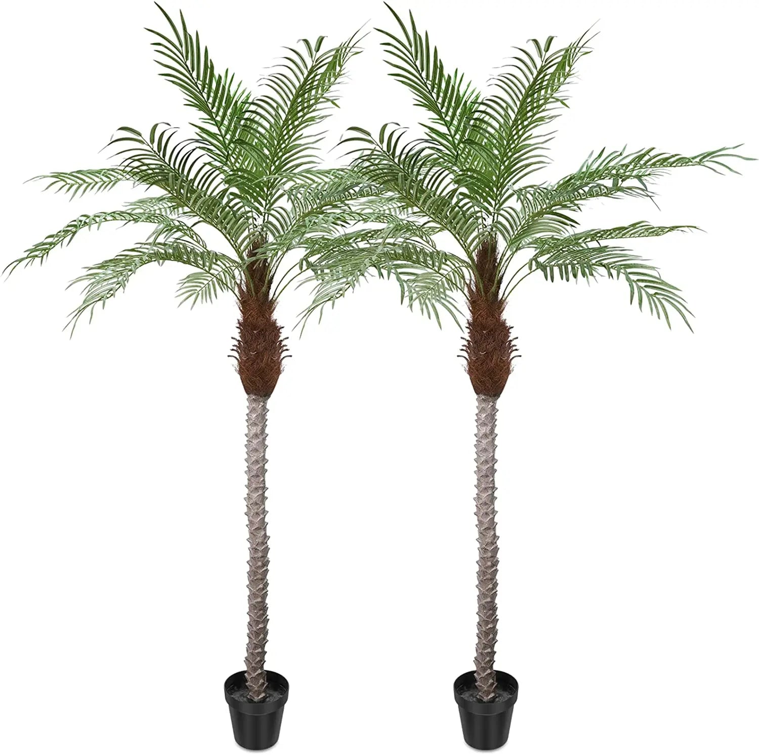 Faux Tall Indoor Outdoor Coconut Tree in Pot Artificial Large Tropical Palm Trees for Pool Garage Living Room Home Office Decor