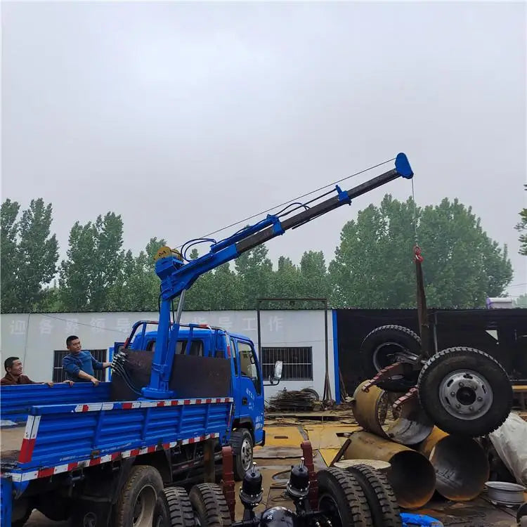 China Factory Price Hydraulic Pickup Telescopic Boom Block Lifting Crane With Basket for Truck Car Trailer Lift