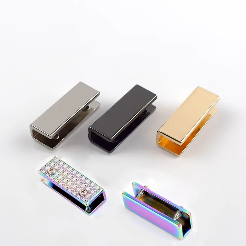 Meetee BF652-B 25mm Handbag Fitting Clip Buckles Screw Alloy Bags End Tail Clasp Hardware Wallet Corner Protector Buckle MegaBDM
