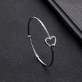 Stainless Steel Bangle Heart Charm Lock Bracelet Jewelry for Women