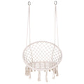 In-stock Ins Hanging Chair Nordic Hammock Cotton Rope Woven Hanging Basket Tassel Swing Chair