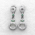 Sterling Silver 5*5mm Semi Mount Stud Eardrops Empty Frame Support Blank Setting S925 Base Without Center Stone DIY for Inlay