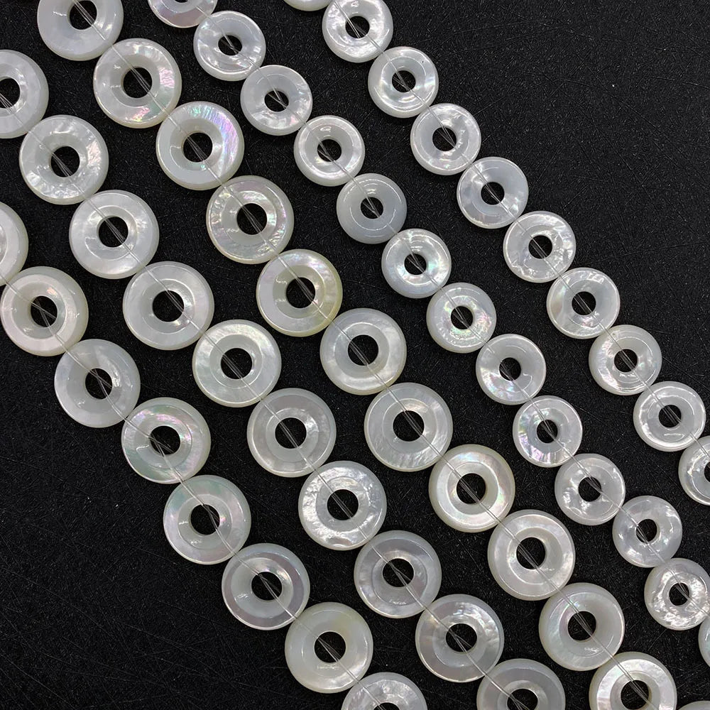 Nature Shell Donut MOP Mother of Pearl Loose Bead for Jewelry Making