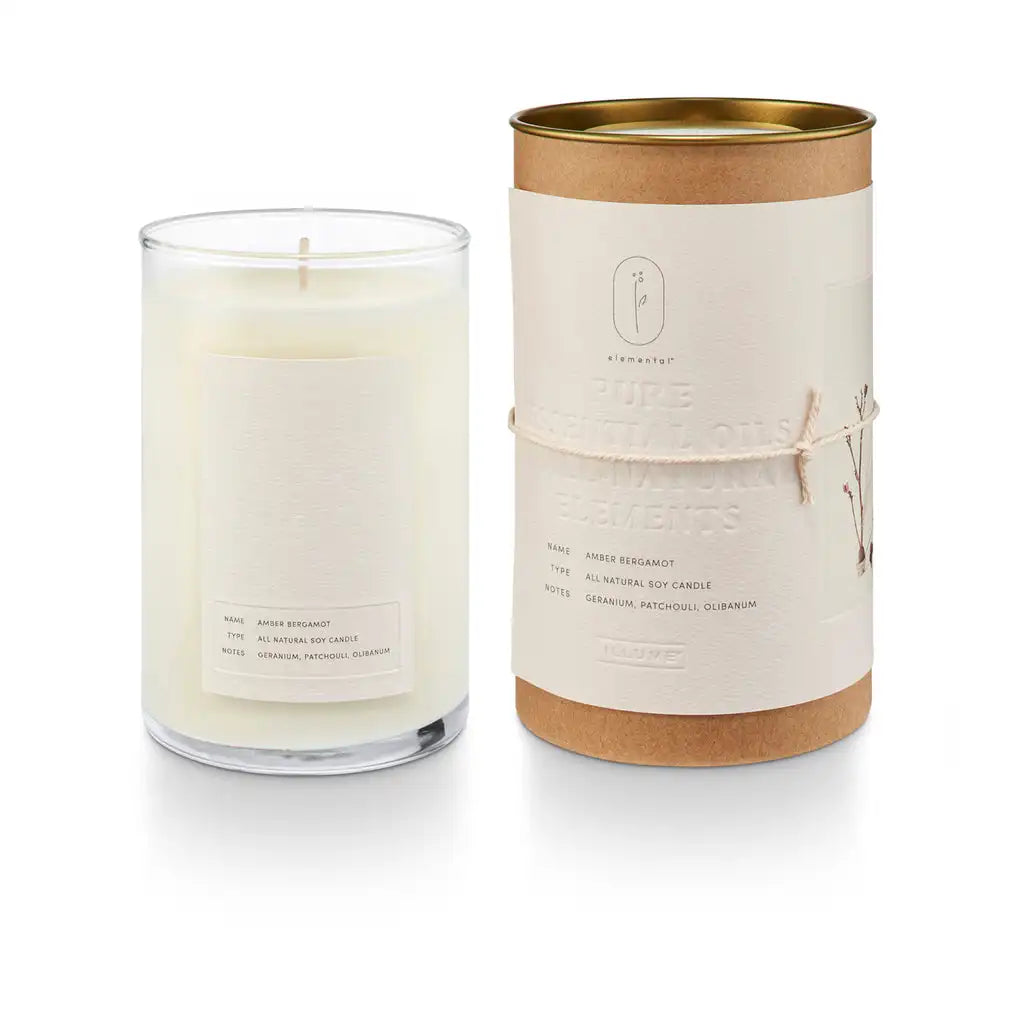 Customized Label Luxury Colored Glass Kraft Paper Tube Containers Packaging With Metal Lid for Candles Jar