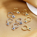 Gold Plated 925 Sterling Silver Evil Eyes Pendant Charm Hoop Dangle Earring for Daily Working Shows Wearing