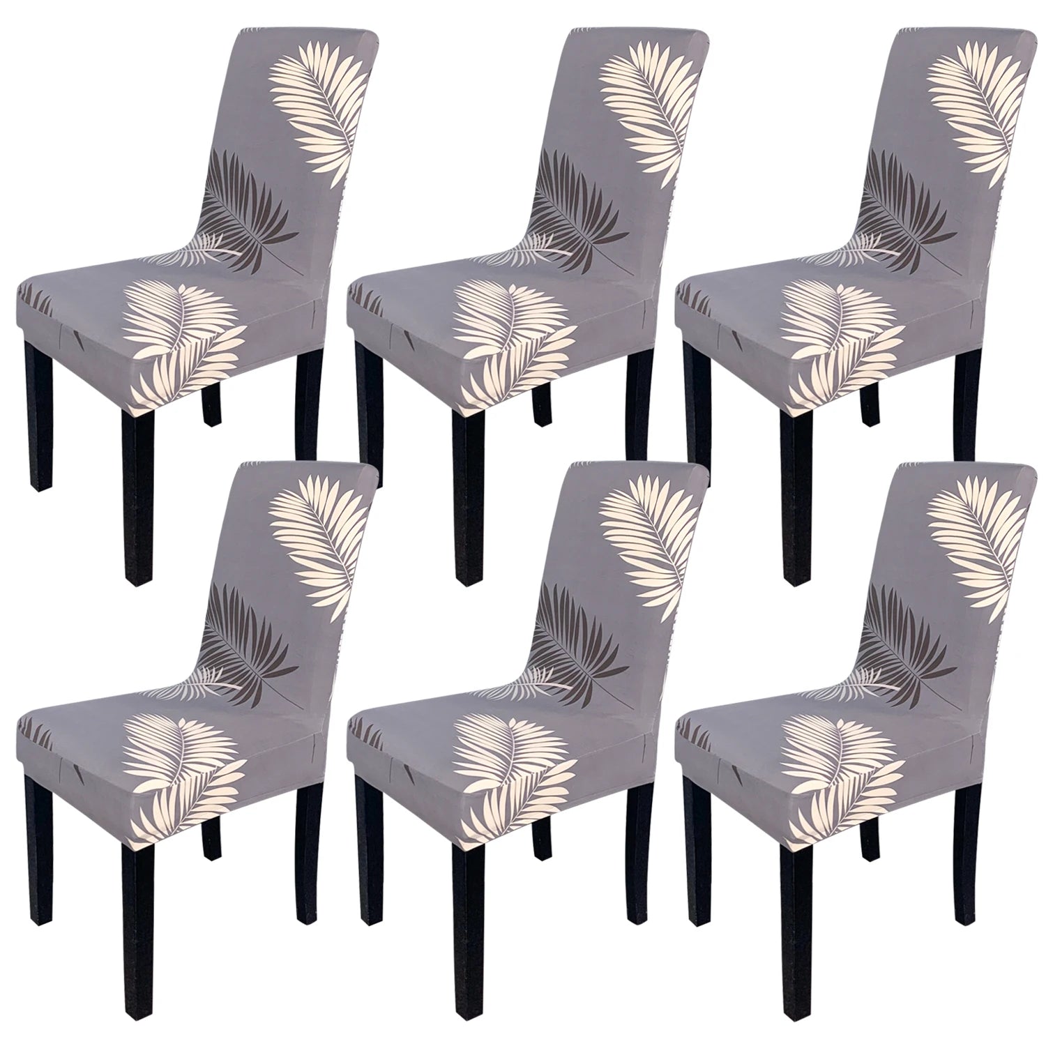 Reador Retailer 50Pcs Printed Elastic Chair Seat Cover Spandex Dining Chair Cover for Dining Room