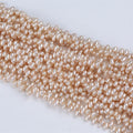 Zhuji 4.5-5mm Top Hole Freshwater Natural Rice Pearls Champagne Color