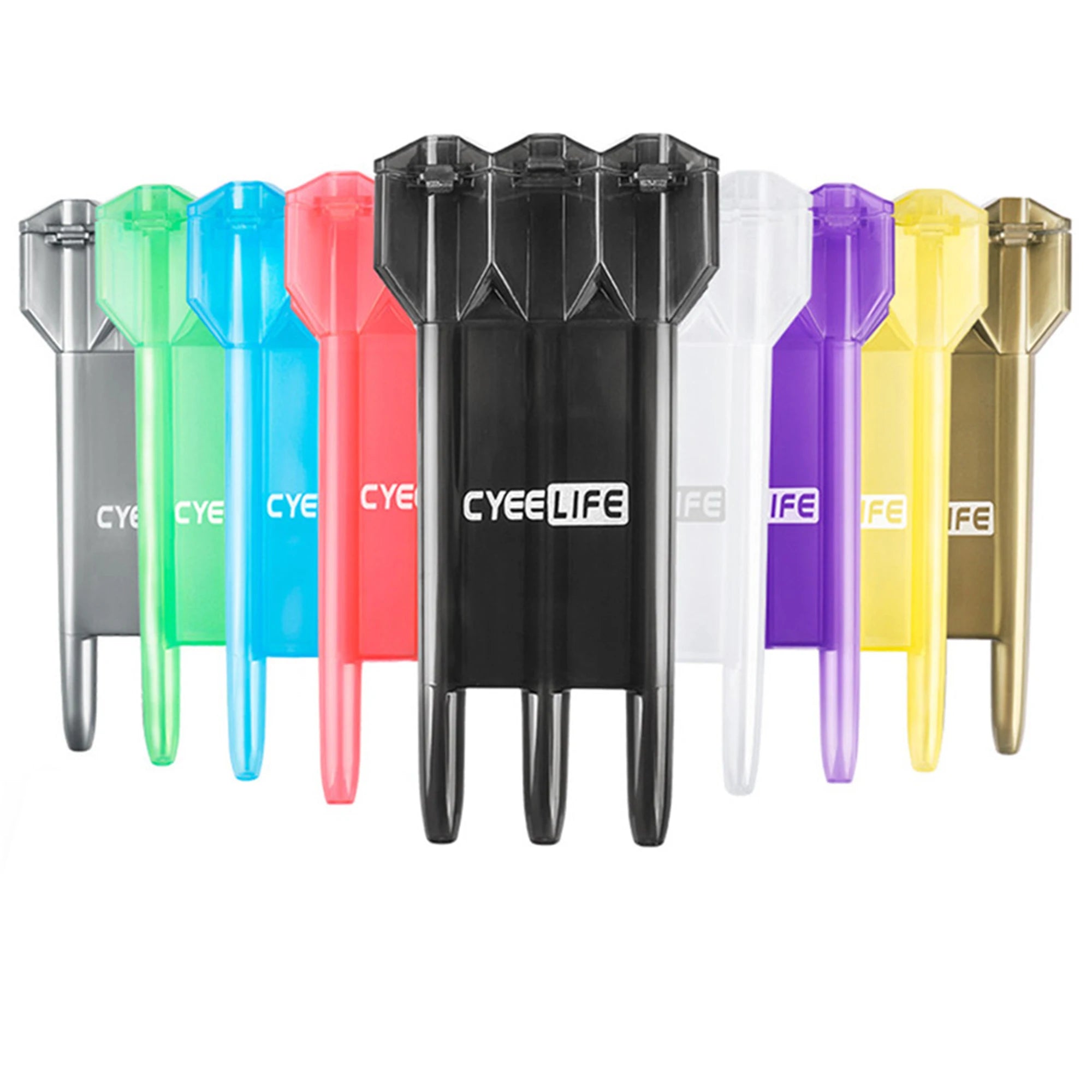 CyeeLife Transparent Plastic Darts Holder Wallet Dart Case 11 Colours Optional-Suitable for Most Darts