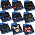Polyester Floral Men's Tie Set Gift Box Brand Man Bowtie Set and Handkerchief Brooch Cufflinks Necktie Suit for Party Wedding