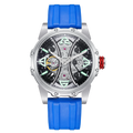 HANBORO Men's Automatic Mechanical Watch 46mm Irregular Dial Window Cool Four Leaf Clover Design Fashionable Glass Pointer
