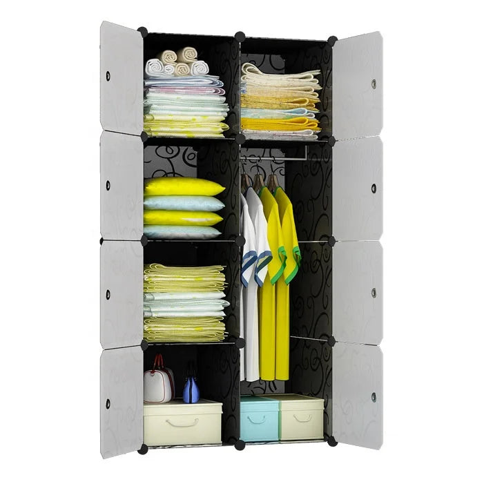Wardrobe Hard Plastic the New Can Be Used in the Bedroom Dormitory Convenient Detachable Wardrobe Kids or Adults Modern