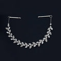 SLBRIDAL Flexible Alloy Rhinestones Leaf Cubic Zircon Bridal Hairband Wedding CZ Headband Hair accessories Women Fashion Jewelry
