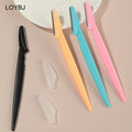 Eyebrow Trimmer Stainless Steel Safe Eye Brow Razor Face Body Hair Removal Squared Blades 4 Colors Shaving Knife LOYBJ