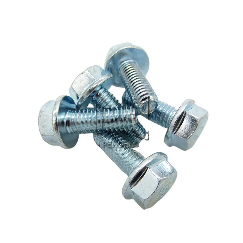 M5 M6 M8 M10 M12  Grade 8.8 Galvanized Hexagonal Flange Bolts Flange Screws Hexagonal Belt Pad Full Thread/Partial Thread